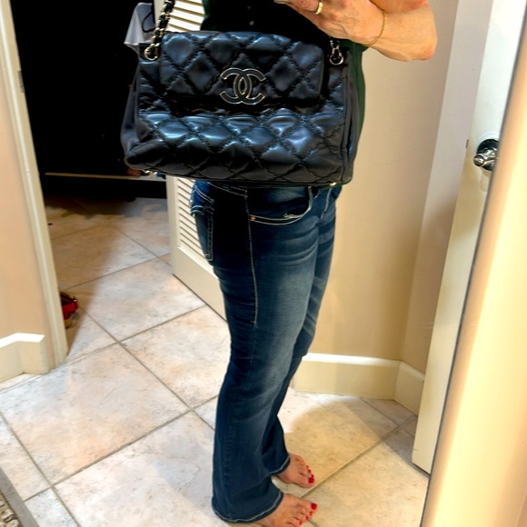 Beautiful Chanel Purse.  Silver accents. Black. - Picture 2 of 6